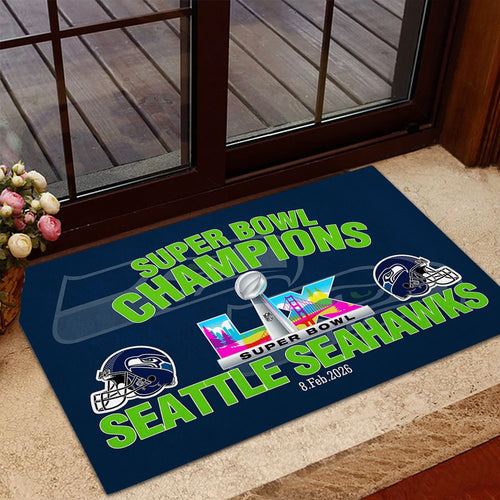 Seattle Seahawks Super Bowl LX Champions Custom Doormat – MAITM14955