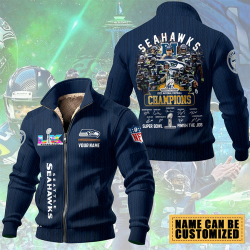 Personalized Seattle Seahawks Thick Knit Fleece Jacket – TMTHU3698