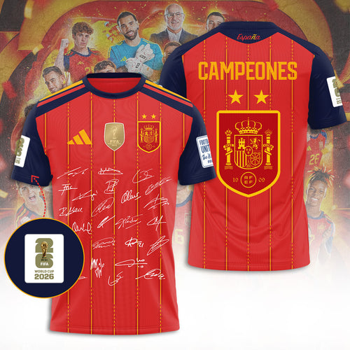Spain National Team 2026 FIFA World Cup Champions 3D Apparel – TANTN24418
