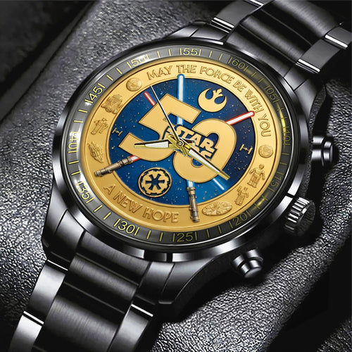 Star Wars 50th Anniversary 2027 Black Stainless Steel Watch – TMTHU5395