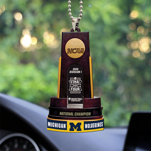 Michigan Wolverines 2026 Men's Basketball National Champions Custom shape 2-sided Acrylic Car Ornament โ TANTN22144