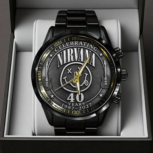 Nirvana 40th Anniversary Black Stainless Steel Watch – TANTN24641