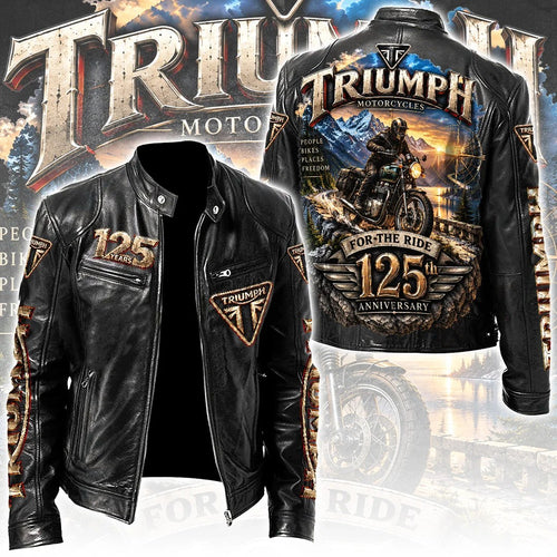 Triumph Motorcycles 125th Anniversary 2027 Motorcycle Leather Jacket – TANTN26326