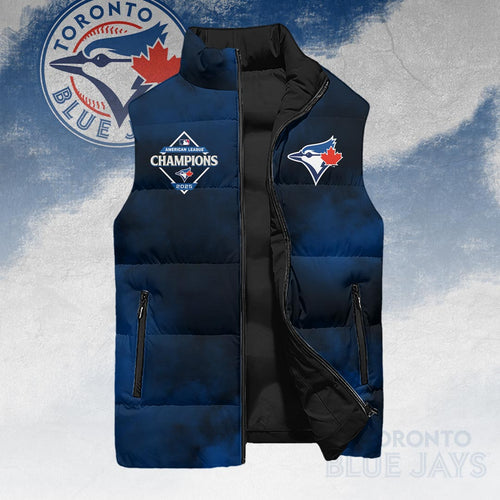 Toronto Blue Jays 2025 American League Champions 3D Sleeveless Down Jacket – HOATT14605