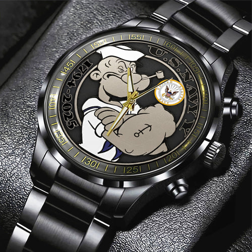 US Navy Black Stainless Steel Watch – TMTHU1003