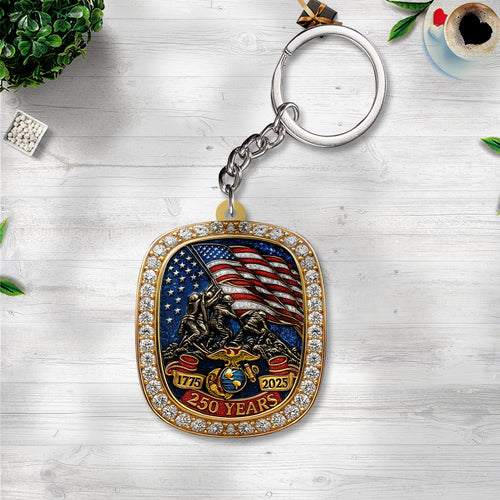 US Marine Corps Custom Shape 2-Side Printed Keychain – TANTN15349