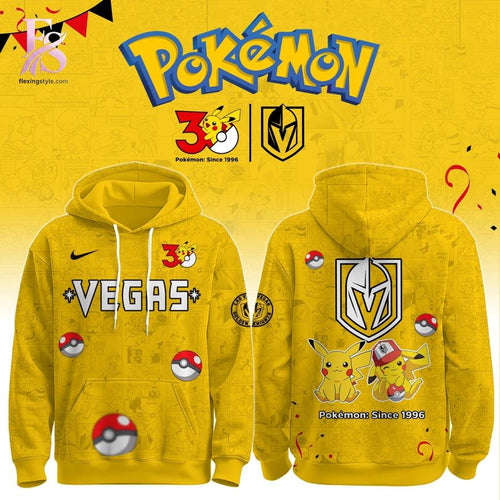 Vegas Golden Knights Pokemon 30th Anniversary Hoodie