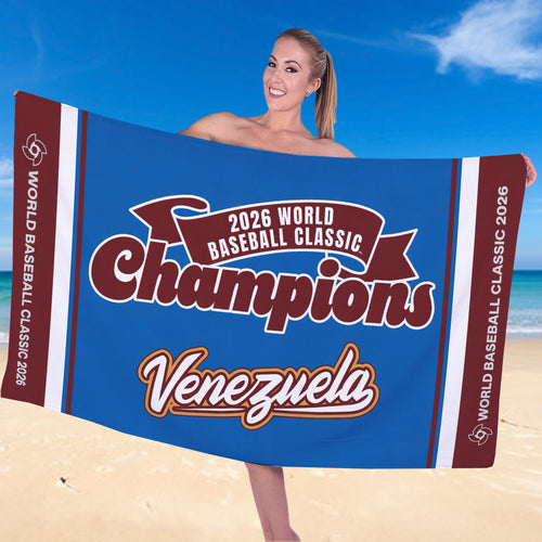 Venezuela 2026 World Baseball Classic Champions Rectangle Beach Towel – TANTN21747