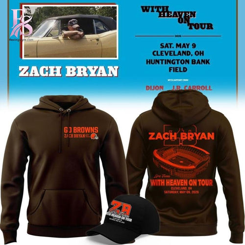 Zach Bryan Cleveland Browns WITH HEAVEN ON TOUR Hoodie