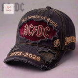 ACDC 53 Years of Rock 1973 2026 Commemorative Distressed Baseball Cap
