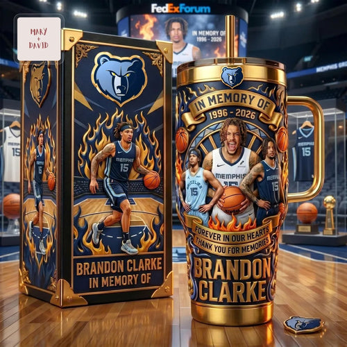 Brandon Clarke Memphis Grizzlies Commemorative “In Memory Of” 1996-2026 Handled Tumbler