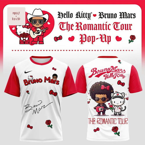 Bruno Mars Hello Kitty The Romantic Tour Signature 3D T-Shirt