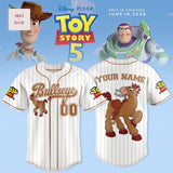 Disney Pixar Toy Story 5 Bullseye Personalized Custom Name Pinstripe Baseball Jersey