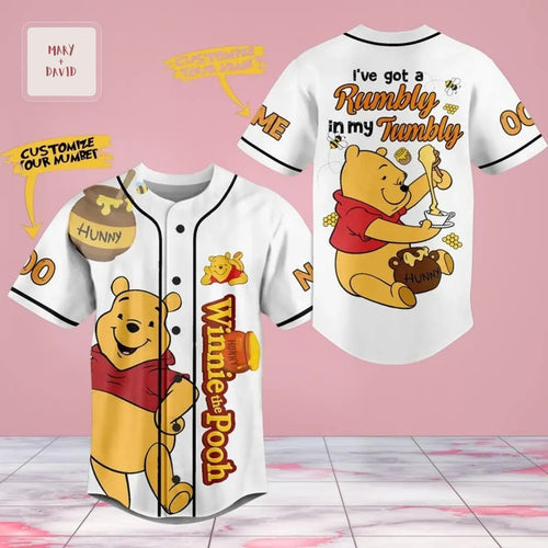 Disney Winnie the Pooh Personalized Custom Name Baseball Jersey