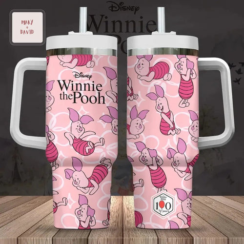 Disney Winnie the Pooh Piglet Pink 100th Anniversary Insulated Stainless Steel 40oz Travel Tumbler