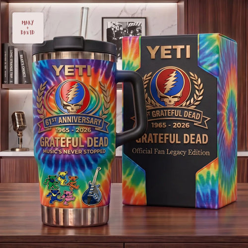 Grateful Dead 61st Anniversary Tie Dye Commemorative Stainless Steel Handle Tumbler