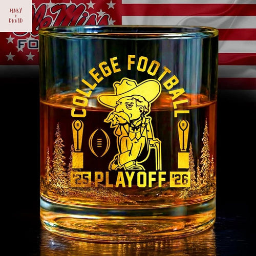 Ole Miss Rebels College Football Playoff 2025-2026 Whiskey Glass