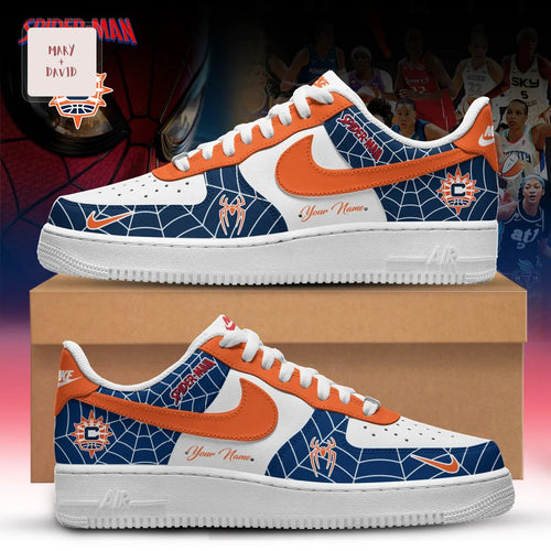 Spider-Man x WNBA Connecticut Sun Custom Name Athletic Air Force 1 Shoes