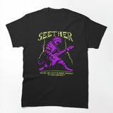 Seether Purple Guitar Cat Shirt