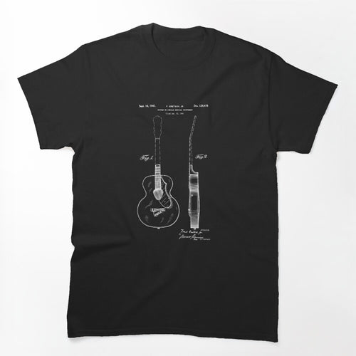 Acoustic Guitar 1941 Patent Drawing Shirt
