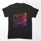 Peace Love Rock And Roll Distressed Rock Concert - Music Shirt
