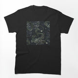 Grunge Floral Dragon Pattern Shirt