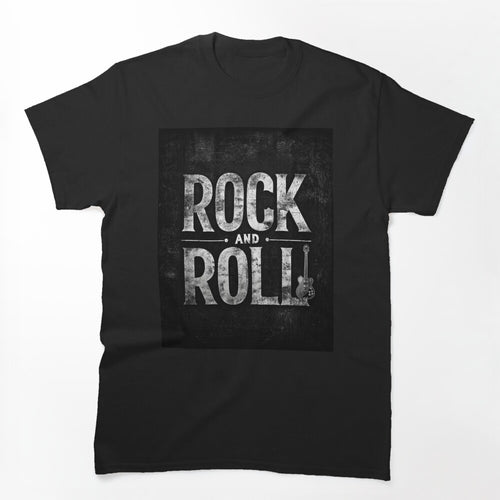 Vintage Rock And Roll Typography Print Shirt