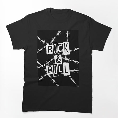 Barbed Wire Rock & Roll Design Shirt