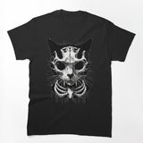 Gothic Skull Cat Design Shirt