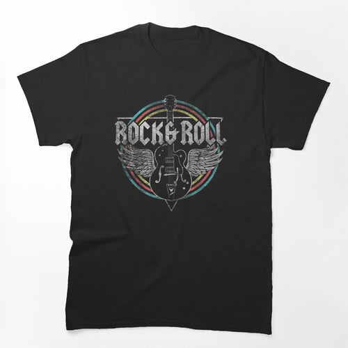 Rock Roll Guitar Wings Music Shirt