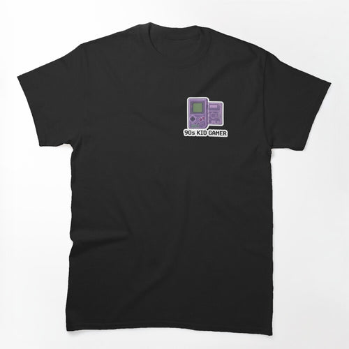 90s Kid Gamer Purple Transparent Game Boy Style Retro Console Line Art Shirt