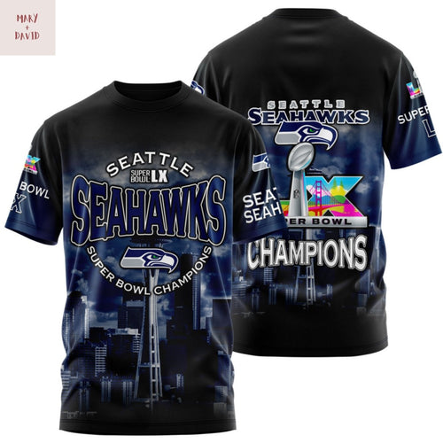 Super Bowl LX Seattle Seahawks 3D T-Shirt