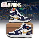 UNAM Pumas Liga MX Campeones Special Edition Navy Gold Air Jordan 1 High Top Shoes