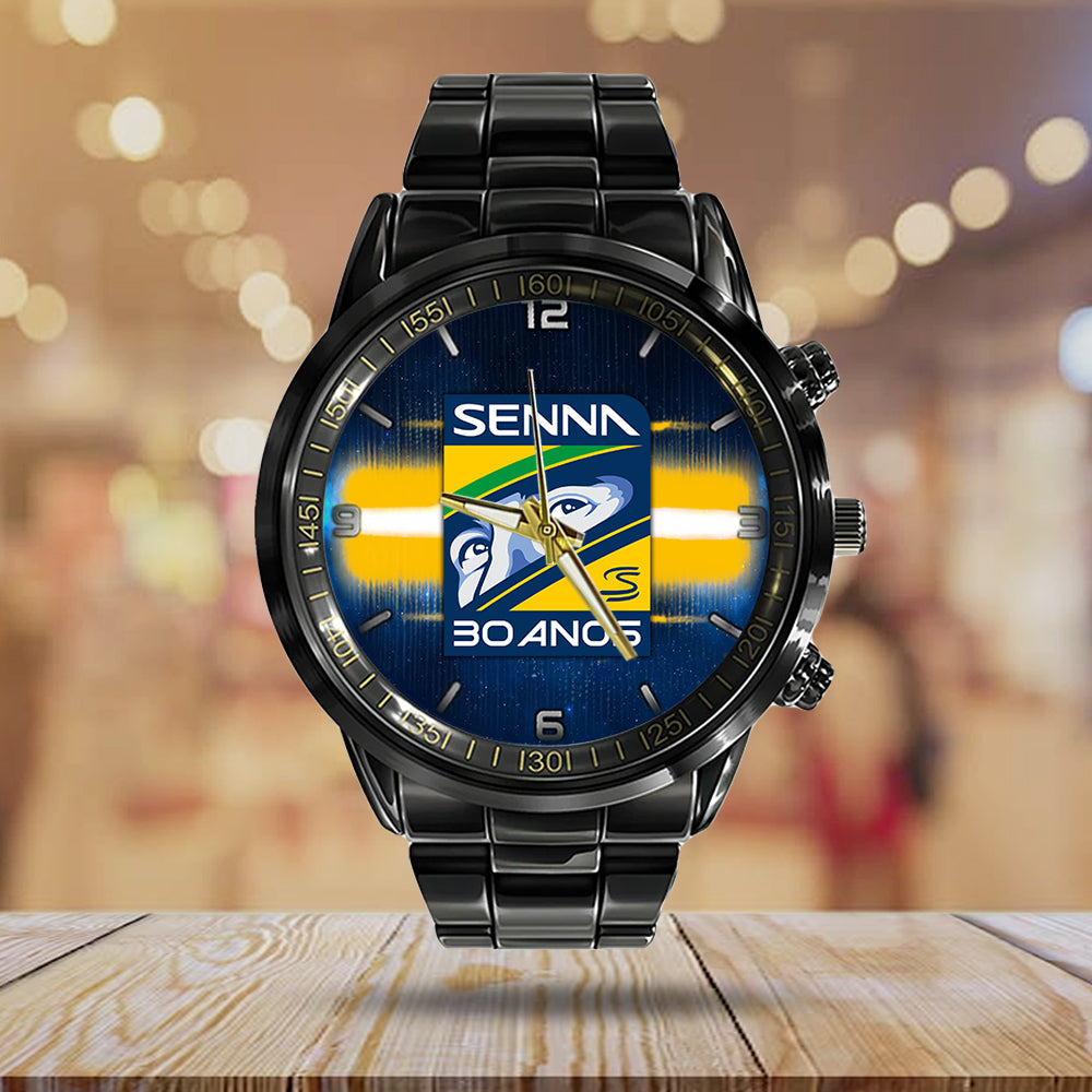 Ayrton Senna Black Stainless Steel Watch – HOATT 5683