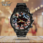 Pink Floy Black Stainless Steel Watch – HOATT 5385