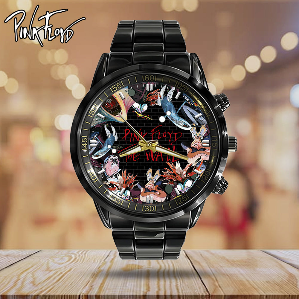 Pink Floy Black Stainless Steel Watch – HOATT 5385
