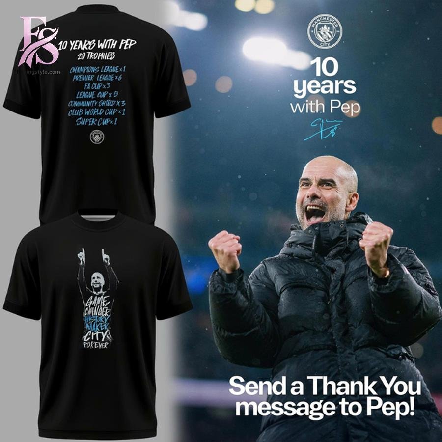 10 Years with Pep Manchester United Shirt