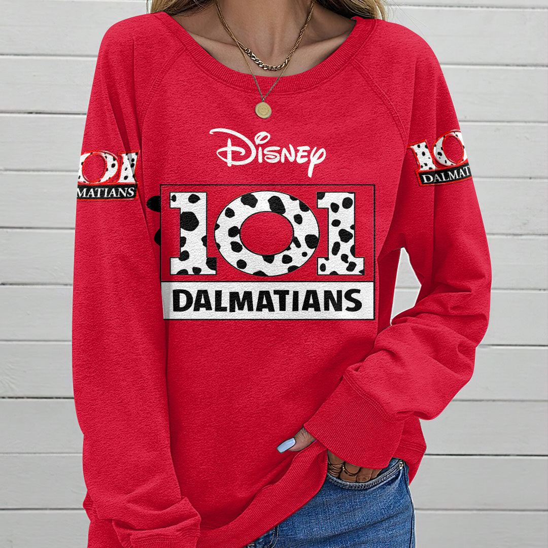 101 Dalmatians 65th Anniversary Round Neck Raglan Sleeve Sweatshirt – HOATT15548