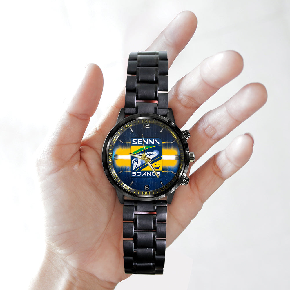 Ayrton Senna Black Stainless Steel Watch – HOATT 5683