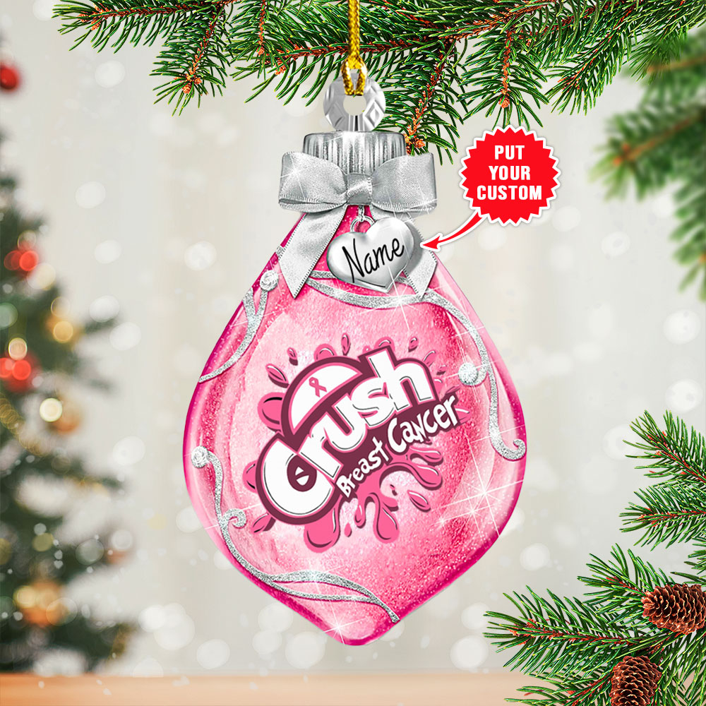 Personalized Breast Cancer Awareness Custom Shape 1-Side Printed Acrylic Ornament – MAITM 8430