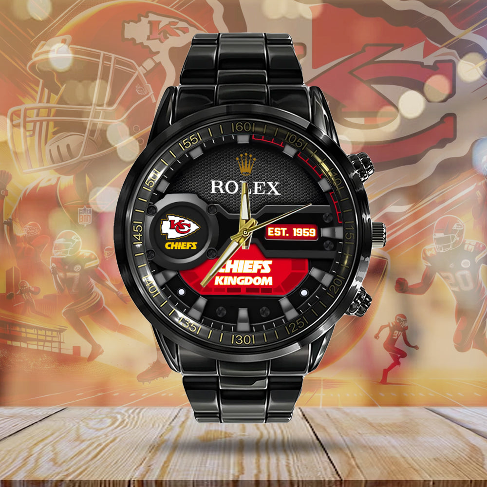Kansas City Chiefs x Rolex Black Stainless Steel Watch – MAITM7436