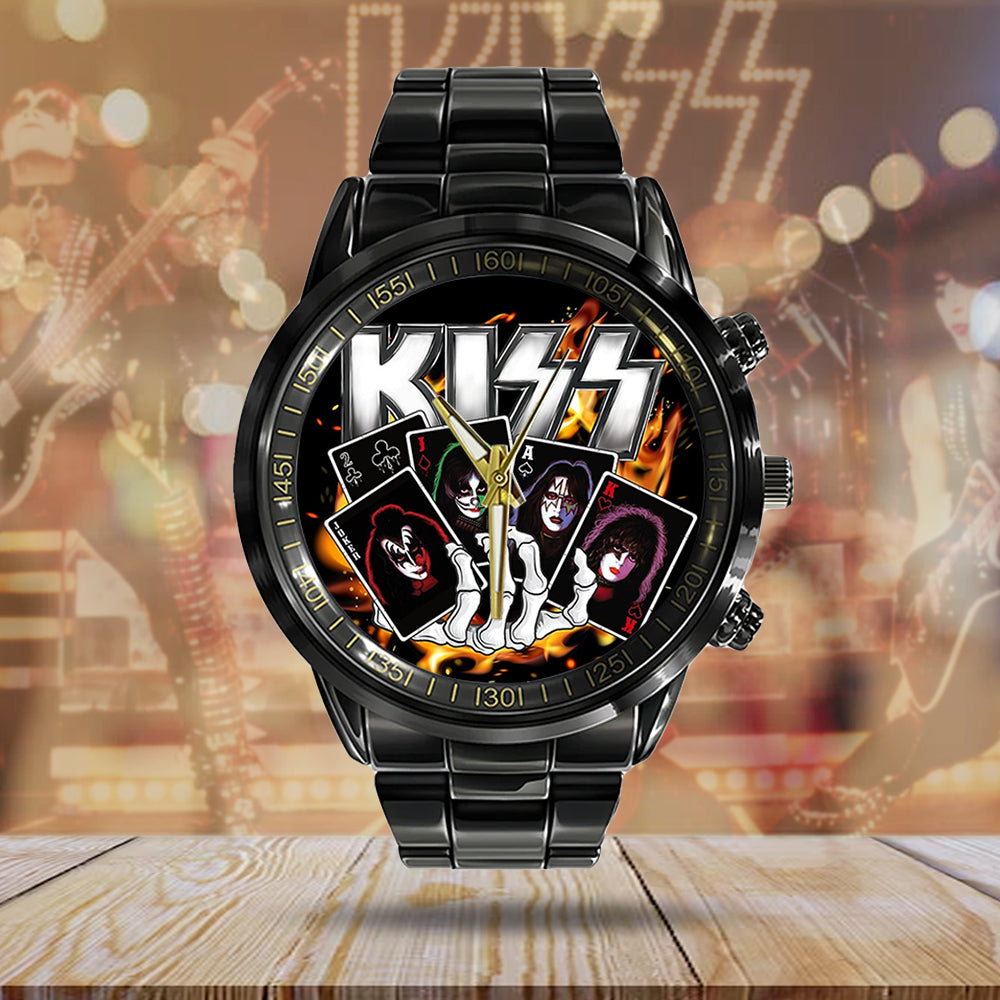KISS Black Stainless Steel Watch – MAITM 7459