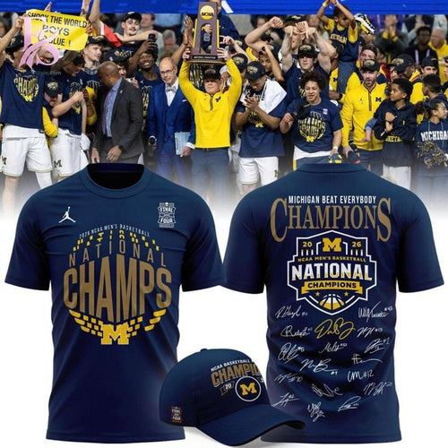 2026 Michigan Wolverines Men’s Basketball National Champions Locker Room T-Shirt