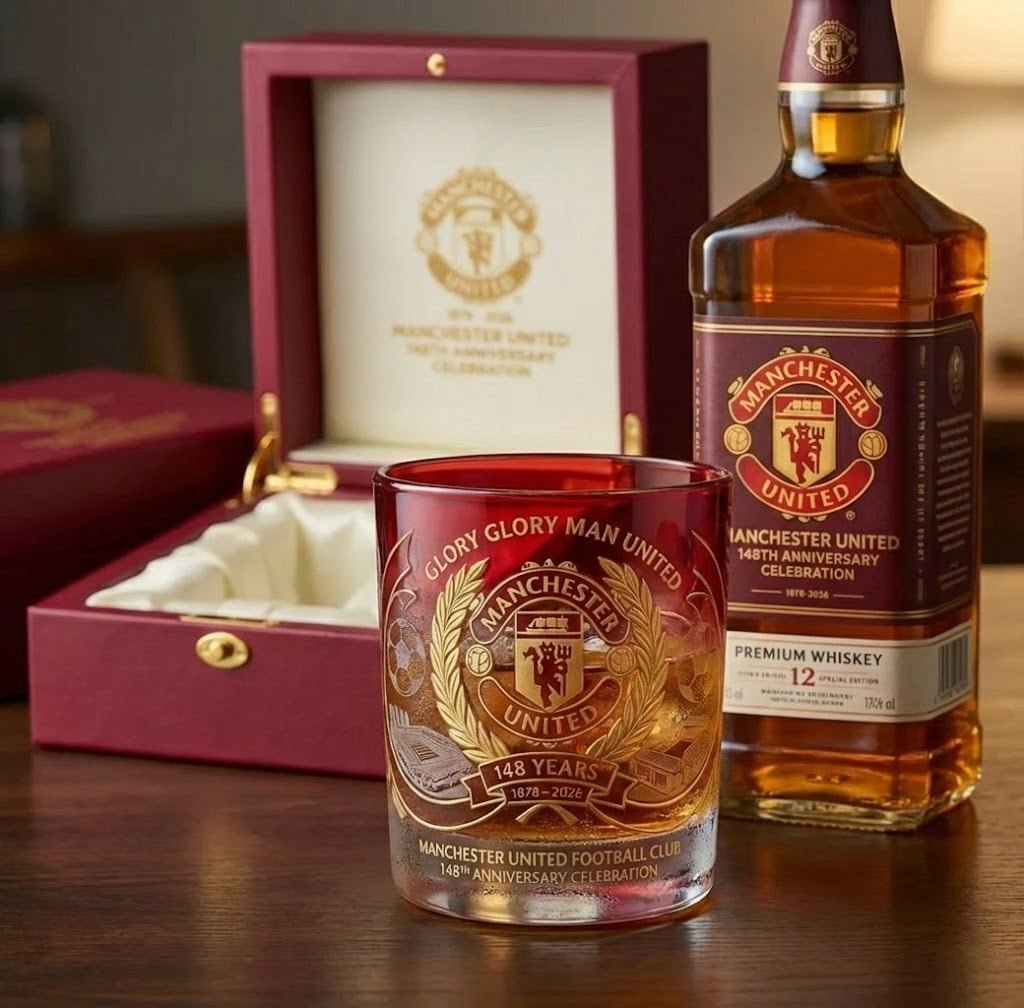 Manchester United 148Th Anniversary 1878-2026 Whiskey Glass