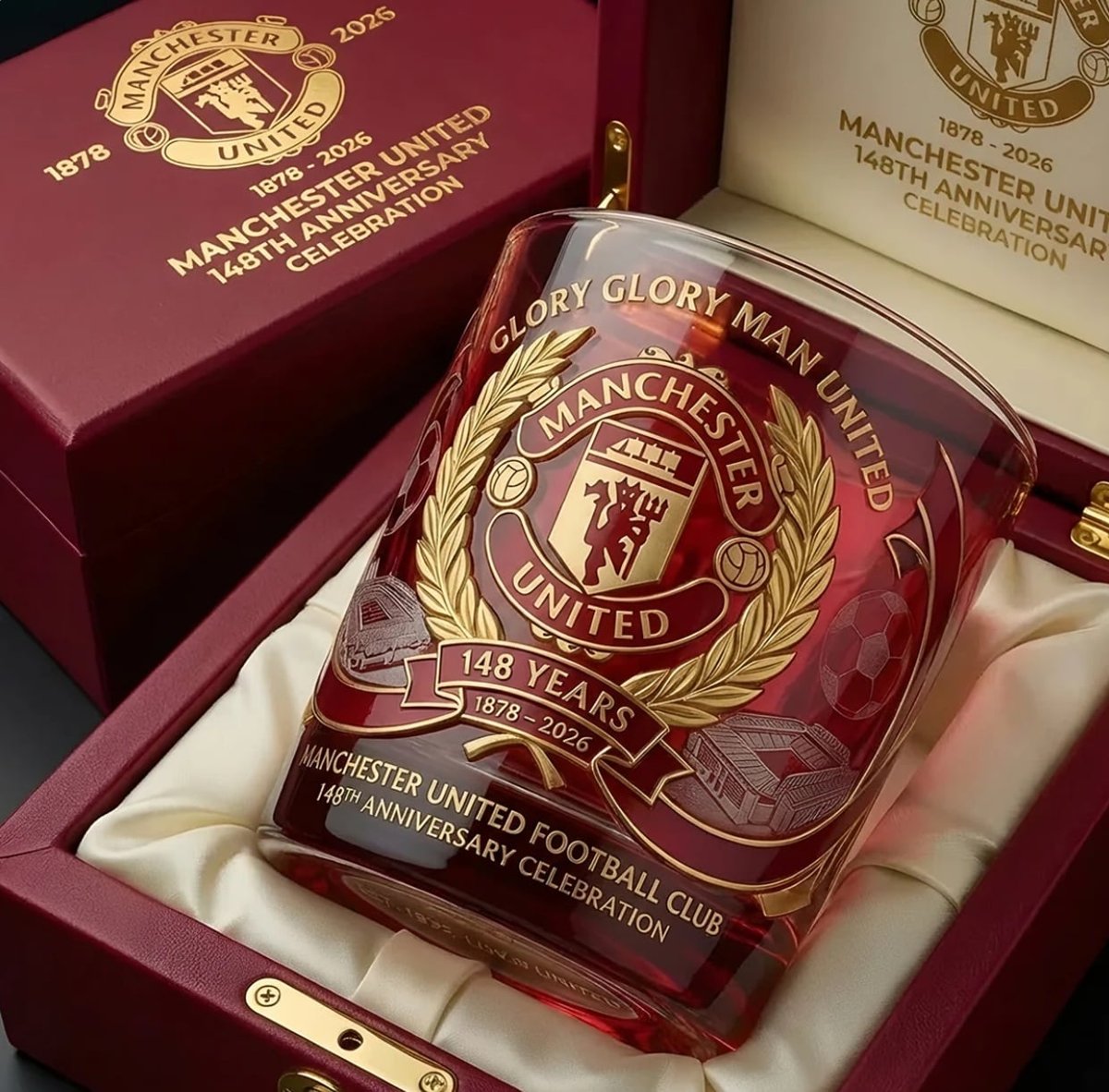 Manchester United 148Th Anniversary 1878-2026 Whiskey Glass