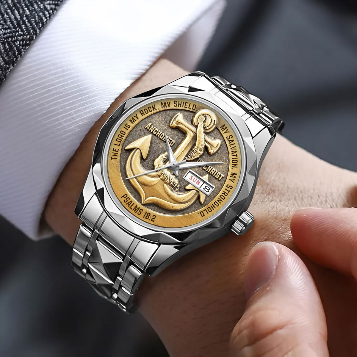 Anchored in Christ Alloy Luxury Quartz Watch – MAITM 12489