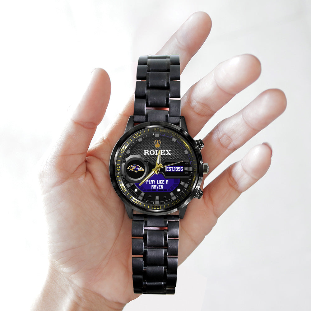 Baltimore Ravens x Rolex Black Stainless Steel Watch – MAITM13202