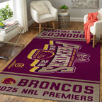 Brisbane Broncos 2025 Premiers Rectangular Rug – MAITM13260