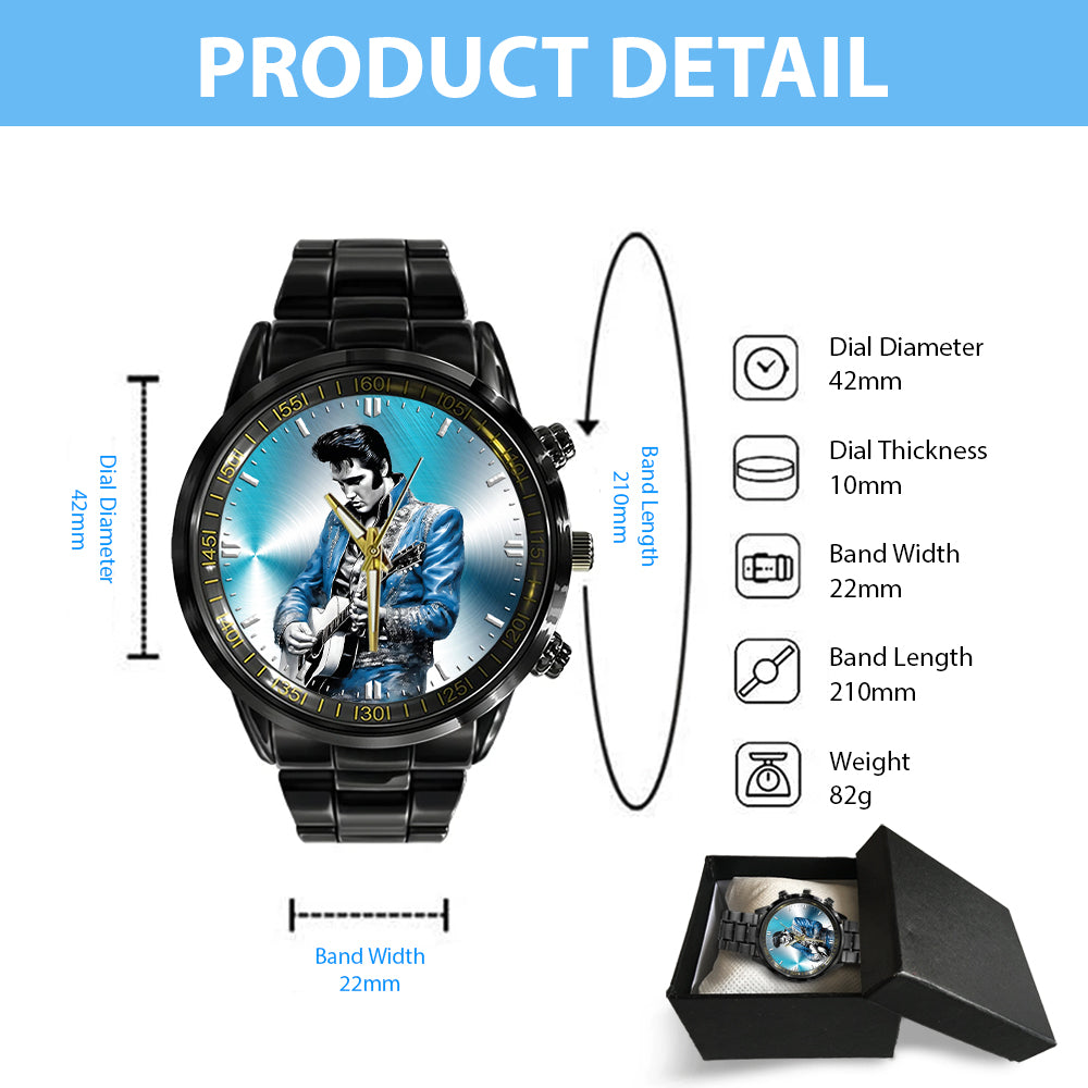 Elvis Presley Black Stainless Steel Watch – HOATT 5725