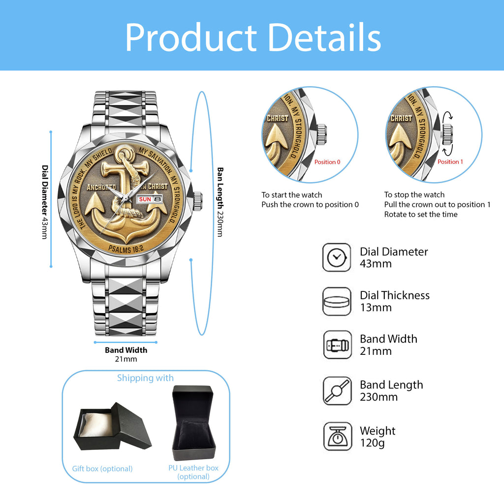Anchored in Christ Alloy Luxury Quartz Watch – MAITM 12489